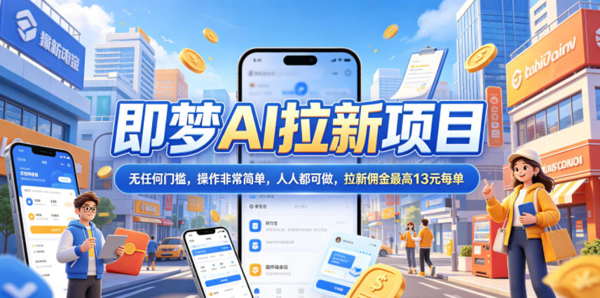 2026年即梦AI拉新项目最新玩法，无任何门槛，操作非常简单，人人都可做，拉新佣金最高13米每单(更新6月30日)-零创仓