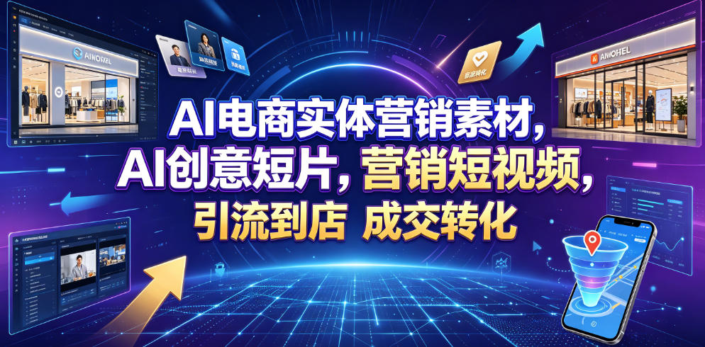 AI电商实体营销素材，AI创意短片，高效打造营销短视频，轻松引流到店，稳定提升门店客流与成交转化-零创仓