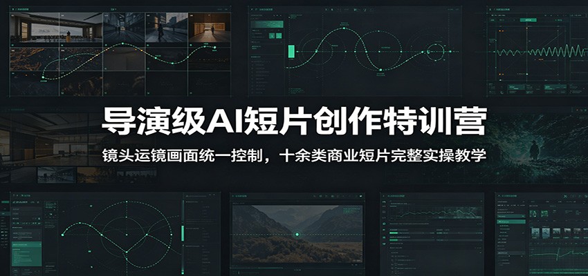 导演级AI短片创作特训营：镜头运镜画面统一控制，十余类商业短片完整实操教学(更新)-零创仓