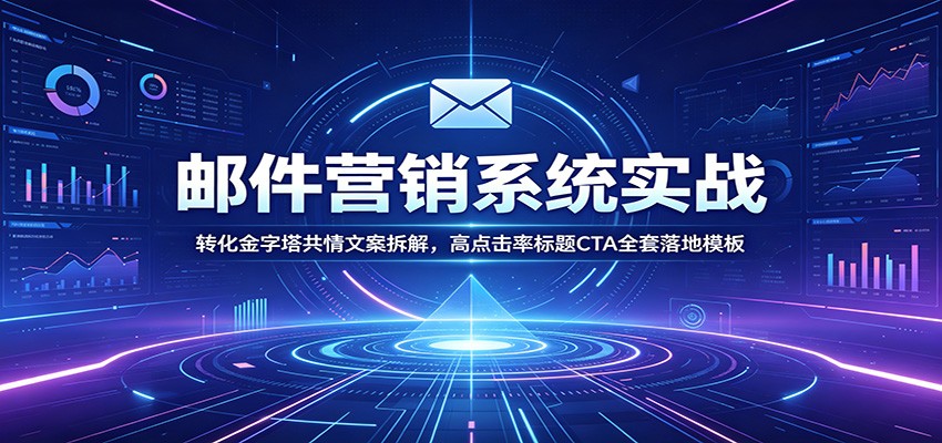 邮件营销系统实战：转化金字塔共情文案拆解，高点击率标题CTA全套落地模板-零创仓