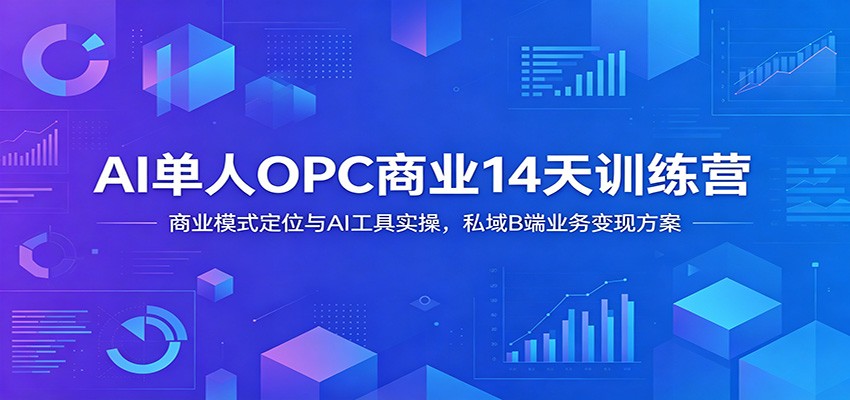 AI单人OPC商业14天训练营：商业模式定位与AI工具实操，私域B端业务变现方案-零创仓