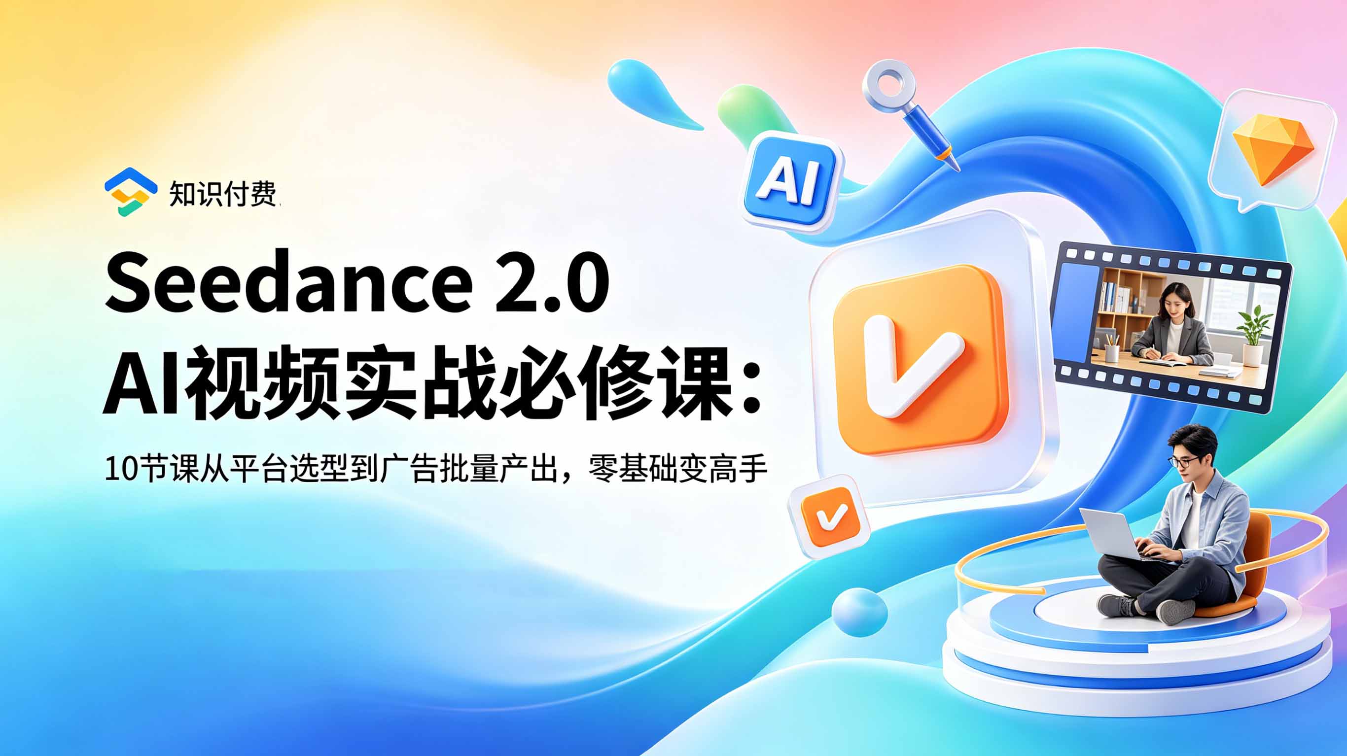 Seedance 2.0 AI视频实战必修课:10节课从平台选型到广告批量产出,零基础变高手-零创仓