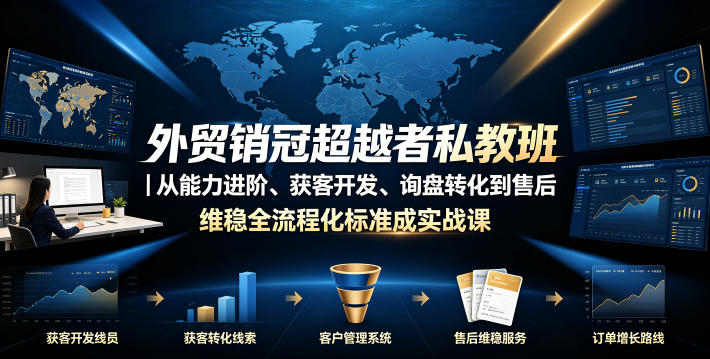 外贸销冠超越者私教班｜从能力进阶、获客开发、询盘转化到售后维稳全流程标准化成交实战课-零创仓