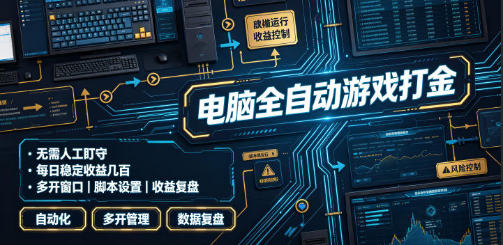 电脑全自动游戏打金，无需人工盯守，每日稳定收益几百！【揭秘】-零创仓