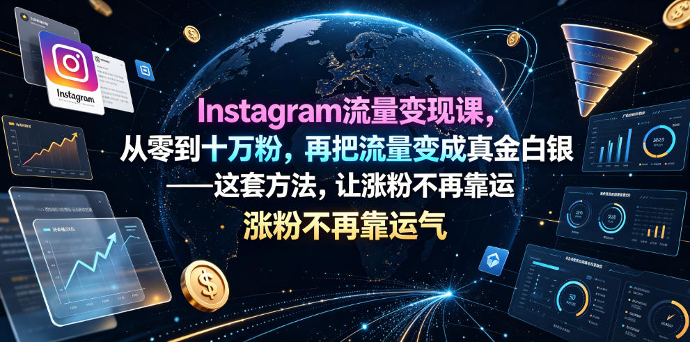 Instagram流量变现课，从零到十万粉，再把流量变成真金白银——这套方法，让涨粉不再靠运气【原创双语字幕】-零创仓