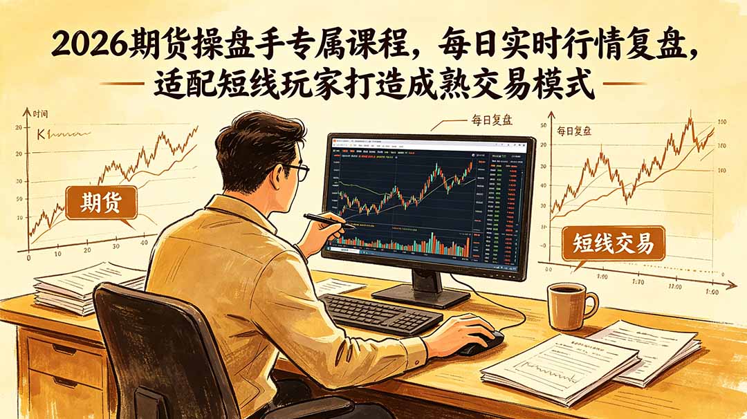 2026期货操盘手专属课程-更新6月，每日实时行情复盘，适配短线玩家打造成熟交易模式-零创仓