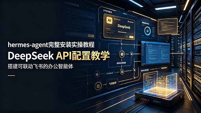 hermes-agent完整安装实操教程，DeepSeek API配置教学，搭建可联动飞书的办公智能体-零创仓