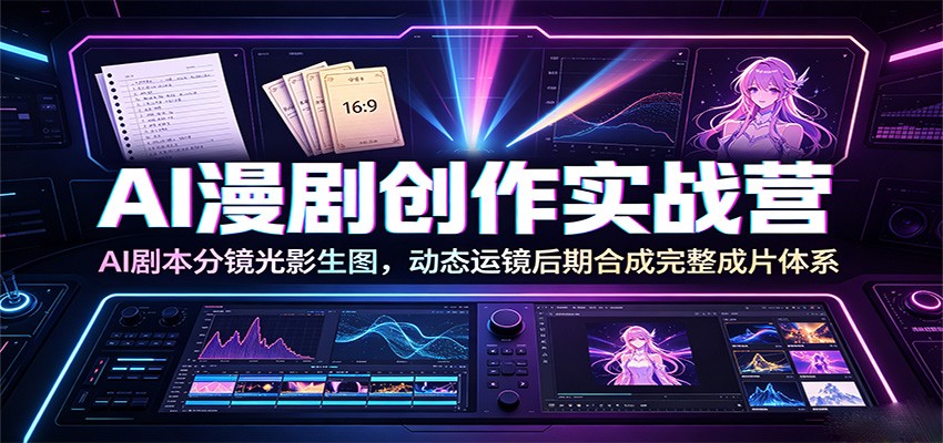 AI漫剧创作实战营：AI剧本分镜光影生图，动态运镜后期合成完整成片体系-零创仓